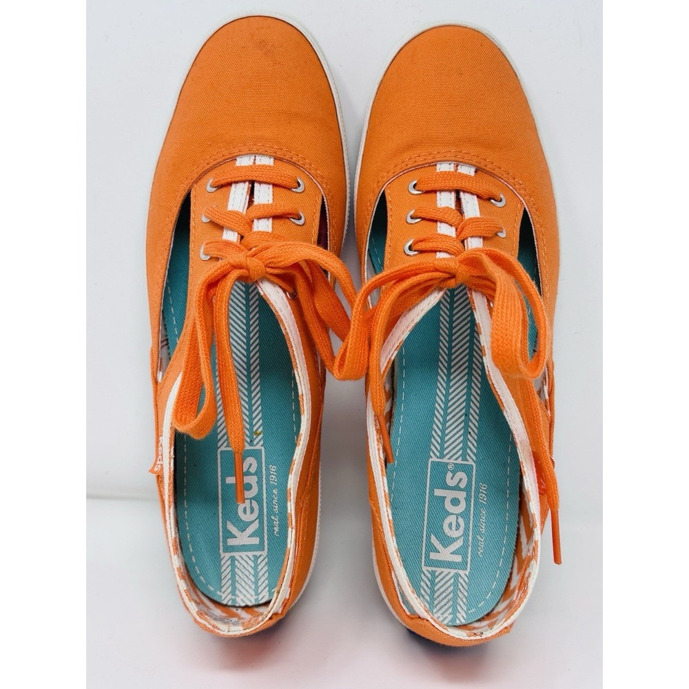 Keds Champion Cutout Sneakers Orange Canvas Lace Up Shoes Womens 6.5 WF49870M - Picture 8 of 11